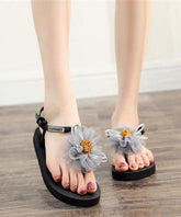 Boho Bequeme Spleißen Floral Flip Flops Sandalen Lila